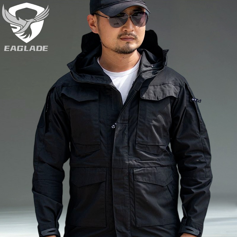 eaglade-เสื้อแจ็กเก็ตยุทธวิธี-ผู้สูงอายุ-m65-สีดํา-กันน้ํา