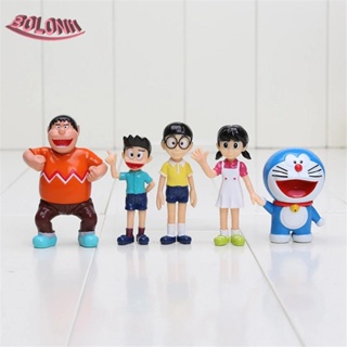 Bo ตุ๊กตาฟิกเกอร์ Doraemon Minamoto Shizuka ของเล่นสําหรับเด็ก 5 ชิ้น ต่อชุด