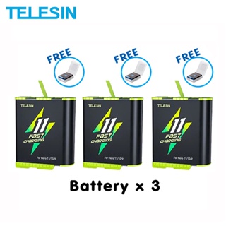 Telesin GoPro 11 / 10 / 9 New Telesin Fast Charging Battery x 3 แบตเตอร์รี่ รุ่นใหม่ 11 / 10 / 9