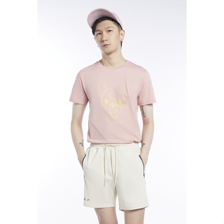 ESP เสื้อทีเชิ้ตลายเฟรนช์ชี่ ผู้ชาย สีชมพู | Frenchie Tee Shirt | 3859