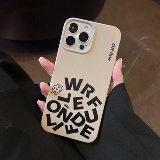 เคสซิลิโคน tpu ลายตัวอักษร สีกากี สําหรับ iphone 11 12 13 14 pro MAX mini plus X XR XS MAX 7 8 plus se2020