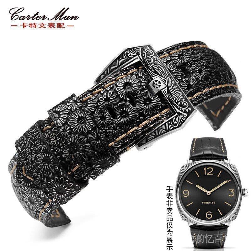 สายนาฬิกาข้อมือ-หนังวัวแท้-สไตล์วินเทจ-สําหรับ-panerai-century-old-24-มม-26-มม