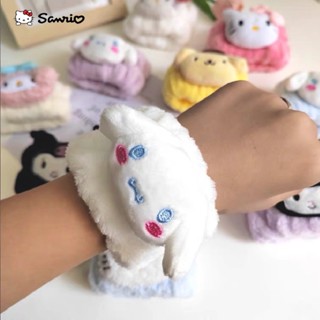 Sanrio Kuromi Cinnamoroll Mymelody สายรัดข้อมือ ผ้าขนหนูไมโครไฟเบอร์ แบบนุ่ม ดูดซับน้ํา สําหรับล้างหน้า ป้องกันความเปียกชื้น สายรัดข้อมือ