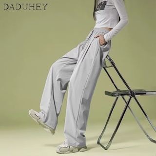 DaDuHey🎈 5 Colors American Style Womens Summer New Sports Pants Ankle Banded Slacks Wide-Leg Pants