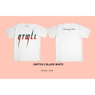 พร้อมส่ง ผ้าฝ้ายบริสุทธิ์ QWT119-2 BLADE WHITE T-shirt