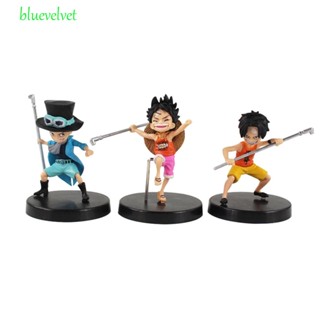 Bluevelvet ฟิกเกอร์อนิเมะ Monkey D Luffy Ace Sabo Luffy ขนาด 9-10 ซม.