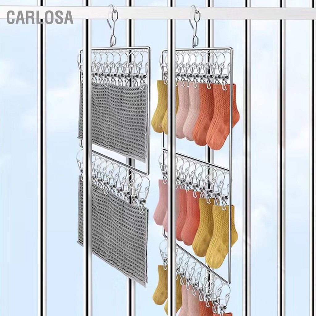 carlosa-ราวตากผ้าสแตนเลส-ราวตากผ้าหลายชั้น-บ้าน-หอพัก-ระเบียง-windproof-rack