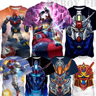 เสื้อยืดแขนสั้น คอกลม พิมพ์ลายการ์ตูน Voltes แฟชั่นฤดูร้อน สําหรับเด็ก อายุ 3-13 ปี