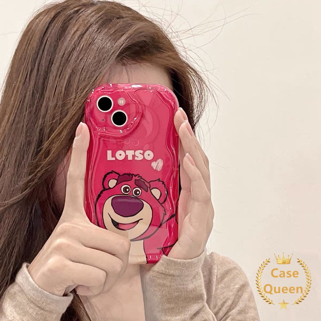 เคสโทรศัพท์มือถือ-ขอบโค้ง-ลายการ์ตูนหมีสตรอเบอร์รี่-3d-สําหรับ-oppo-a17k-a33-a77-a77s-a16-a54-a15-a7-a17-a57-a5s-a35-a11k-a3s-a16s-a12e-a12-a53-a15s-a32