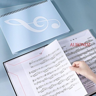Alisondz โฟลเดอร์ขดลวดคะแนนเพลง กันน้ํา หลวม ใบไม้ แฟ้มออแกไนเซอร์ เครื่องเขียน นักเปียโน เอกสาร จัดเก็บ