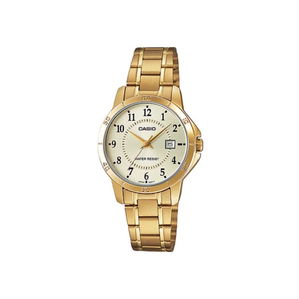 ภาพหน้าปกสินค้าCASIO นาฬิกาข้อมือ CASIO รุ่น LTP-V004G-9BUDF วัสดุสเตนเลสสตีล สีทอง จากร้าน casio_th_official บน Shopee