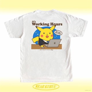 เสื้อยืดแขนสั้นลําลอง พิมพ์ลายการ์ตูนอนิเมะ Pikachu แฟชั่นยอดนิยม สําหรับผู้ชาย และผู้หญิง