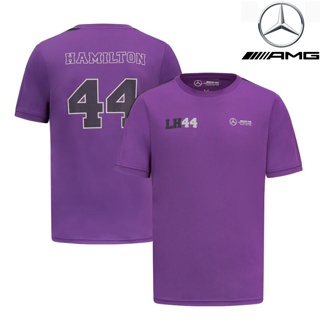 เสื้อกีฬาแขนสั้น ลายทีมแข่งขัน F1 Mercedes AMG Petronas F1 เหมาะกับฤดูร้อน สําหรับผู้ชาย และผู้หญิง 2023