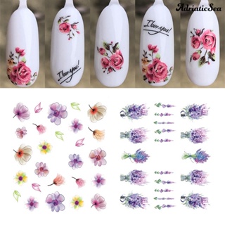 [COD]☆สติกเกอร์ติดเล็บ ลายน้ํา มีกาวในตัว รูปดอกไม้แฟนซี มีหลายรูปแบบ