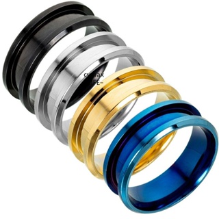 Cvmax แหวนโลหะเปล่า 8 มม. สีฟ้า สีดํา หลากสี สําหรับทําเครื่องประดับ DIY