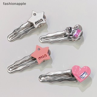 [fashionapple] กิ๊บติดผม รูปปากเป็ด ประดับคริสตัล สีชมพู สําหรับผู้หญิง พร้อมส่ง