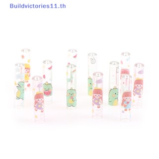 Buildvictories11 ฝาครอบดินสอ พลาสติก ลายการ์ตูน หลากสี เครื่องเขียน สําหรับเด็กนักเรียน 6 ชิ้น