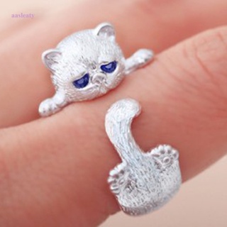 แหวนนิ้วมือ รูปอุ้งเท้าแมวน้อยน่ารัก สามารถปรับได้ เครื่องประดับ เหมาะกับของขวัญ สําหรับผู้หญิง วัยรุ่น