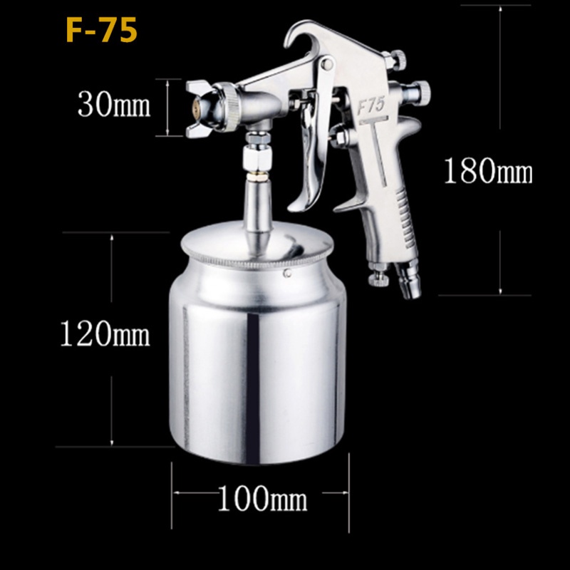 กาพ่นสี-แบบหงาย-กาพ่นสีรถยนต์-รุ่น-f-75-สีเงิน-พ่นสีน้ำมัน-พ่นสีน้ำ-เครื่องพ่นสี-ถังพ่นสี-สีอะครีลิค-พ่นสีรถยนต์