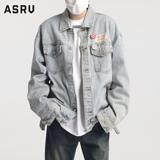 ASRV เสื้อแจ็คเก็ตผู้ชาย Lapel แจ็คเก็ตแขนยาวมาตรฐานสวมใส่ด้านนอกวัยรุ่นยอดนิยมฮาราจูกุเทรนด์ใหม่ที่เรียบง่าย
