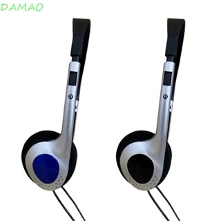 Damao ชุดหูฟัง แบบมีสาย 3.5 มม. Y2k 80s 90s สไตล์วินเทจย้อนยุค สีฟ้า สีดํา สําหรับ CD Walkman Mp3