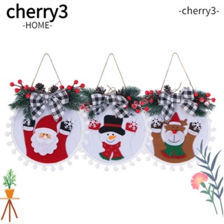 Cherry3 จี้ต้นคริสต์มาส รูปกวาง ซานตาคลอส สโนว์แมน สําหรับตกแต่งบ้าน หน้าต่าง