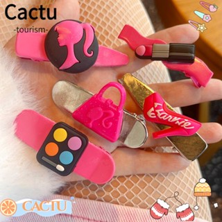 Cactu กิ๊บติดผม ประดับเลื่อม กลิตเตอร์ สีชมพู สําหรับตุ๊กตาบาร์บี้