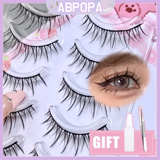 Abpopa Beauty ABpopa ขนตาปลอม กํามะหยี่ธรรมชาติ เบาและไม่เครียด เน้นการแต่งหน้า คุณภาพสูง A09
