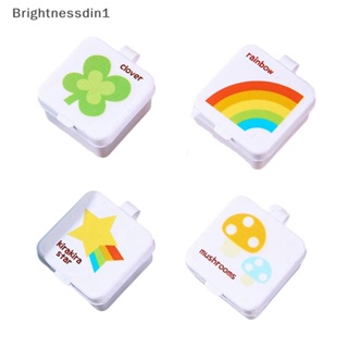 [Brightnessdin1] กล่องซอสพลาสติก ทรงสี่เหลี่ยม ขนาดเล็ก แบบพกพา 1/4 ชิ้น