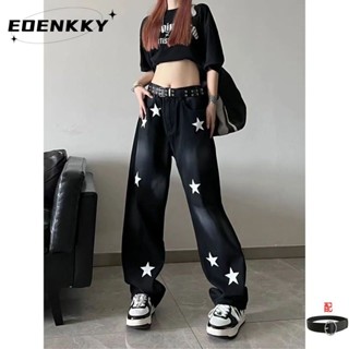 กางเกงขายาว กางเกงยีสน์ผู้หญิง ทรงหลวม ๆ ตรง Retro Hip Hop Pants 2023 NEW Style A27L0DP EOENKKY