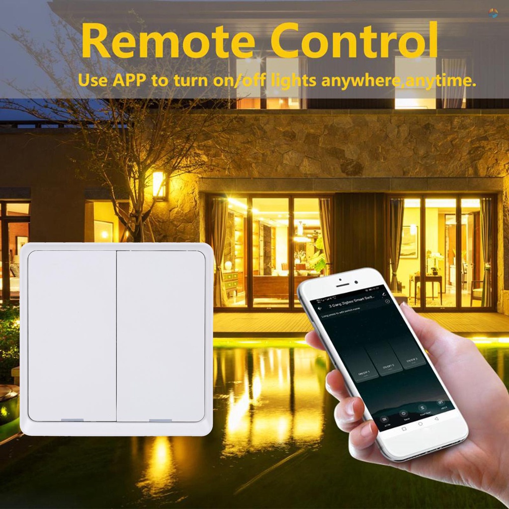 fash-สวิตช์ไฟอัจฉริยะ-2-gang-2-4ghz-wifi-เข้าได้กับ-alexa-และ-google-home-พร้อมตัวตั้งเวลา