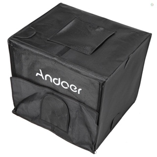 Audioworld Andoer ชุดเต็นท์ไฟสตูดิโอถ่ายภาพ LED 40*35*35 ซม. พับได้ พร้อมแผงไฟ 2 แผง และอะแดปเตอร์พาวเวอร์แบ็คดรอป 3 สี