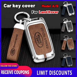 เคสกุญแจรถยนต์ หนังวัวแท้ สังกะสีอัลลอย คุณภาพสูง สําหรับ Land Rover รุ่น A B Range Rover Range Rover Sport Discovery Defender 110 LR3 Defender 90 Freelander2 Discovery 4 Range Rover Evoque Freelander Defender Discovery Series II Discovery Sport Serie 1