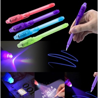 ปากกามาร์กเกอร์ แสง UV พร้อมไฟ LED อัลตร้าไวโอเล็ต สีดํา เครื่องเขียน สําหรับนักเรียน ใช้ในโรงเรียน