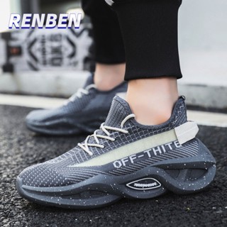 RENBEN ใหม่ Ultralight รองเท้าวิ่งผู้ชายแฟชั่นรุ่นเกาหลีบินสาน Breathable