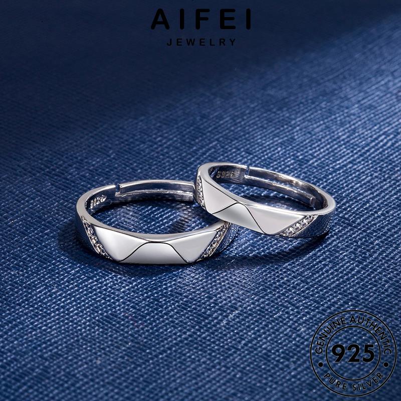 aifei-jewelry-silver-925-แห้วง่ายๆ-แฟชั่น-ต้นฉบับ-แท้-เกาหลี-เครื่องประดับ-คู่รัก-แหวน-เครื่องประดับ-เงิน-r68