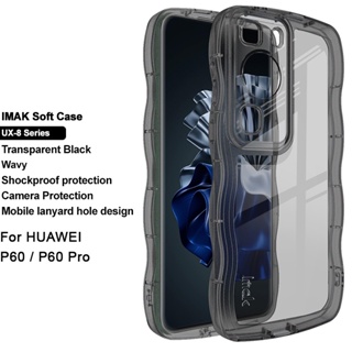 ของแท้ Imak เคสขอบหยัก Huawei P60 Pro / P60 ใส นิ่ม TPU เคสด้านหลัง ซิลิโคนใส กันกระแทก