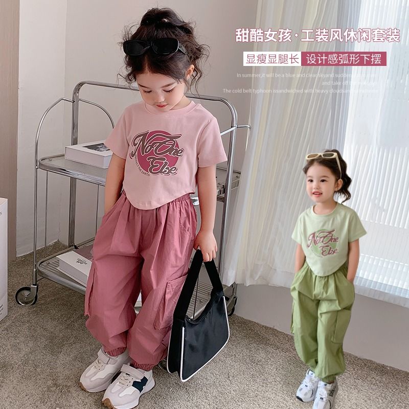 ชุดเซ็ทเด็กผู้หญิง-สาวชุดเด็ก-workwear-ลมชุดลำลองชุดฤดูร้อน-2023-ใหม่สาวเกาหลีรุ่น-funky-สองชิ้น