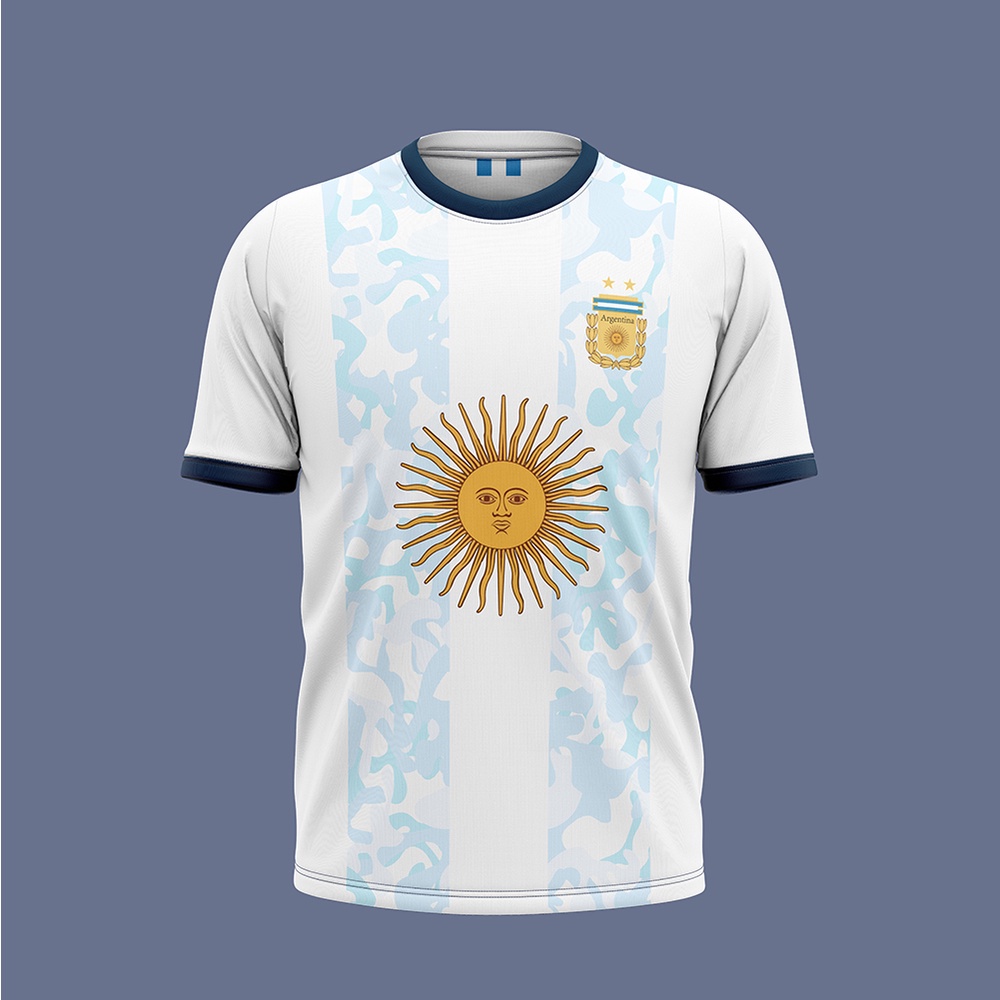 เสื้อกีฬาแขนสั้น-ลายทีมชาติฟุตบอล-argentina-jersey-2022-jersey-argentina-world-cup-2022-qatar-2022-2023-สไตล์เรโทร