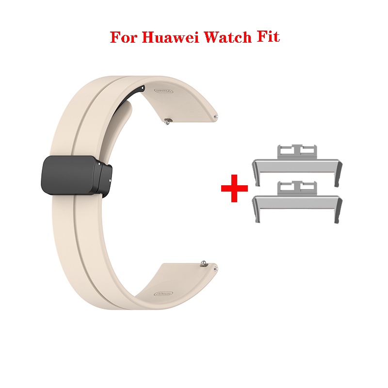 สายนาฬิกาข้อมือซิลิโคน-หัวเข็มขัดแม่เหล็ก-แบบพับได้-สําหรับ-huawei-watch-fit-2-fit2-fit