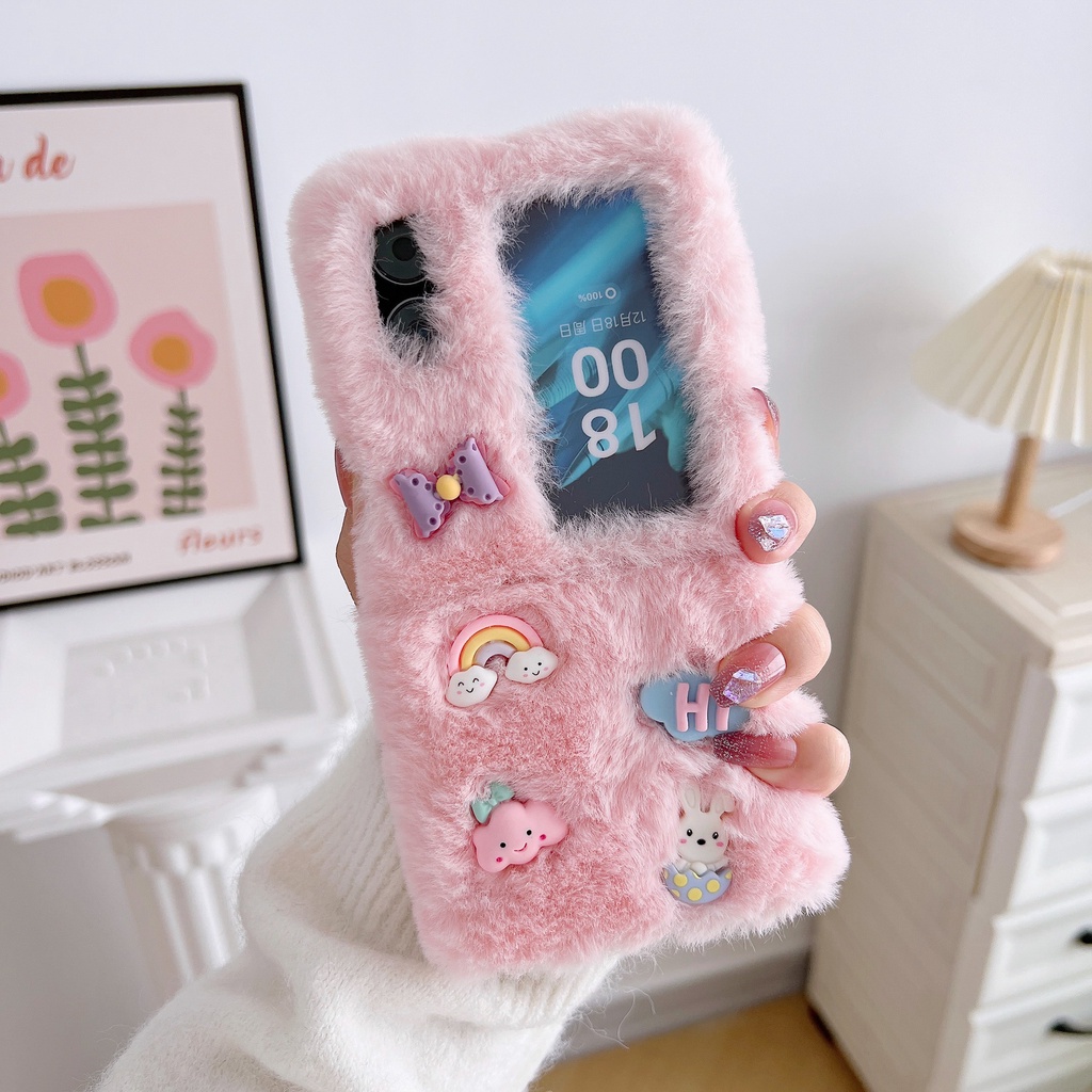 เคสโทรศัพท์มือถือ-แบบฝาพับ-ลายน่ารัก-สําหรับ-oppo-find-n2-flip-furry-find-n2flip