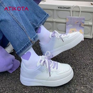 Atikota รองเท้าผ้าใบลําลอง พื้นนิ่ม ไล่โทนสี เหมาะกับการเล่นกีฬา แฟชั่นสําหรับสตรี