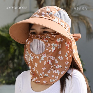 Asaka หมวกบังแดด พิมพ์ลาย ป้องกันรังสียูวี ระบายอากาศ เหมาะกับฤดูร้อน สําหรับผู้หญิง
