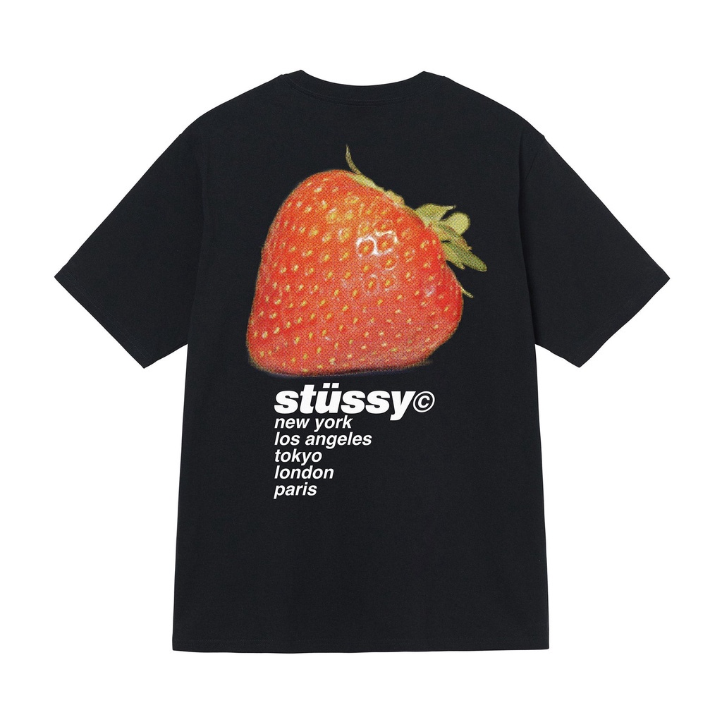 top-ct-stussy-beauty-tide-เสื้อยืดแขนสั้น-พิมพ์ลายสตรอเบอร์รี่-strawberry-tee