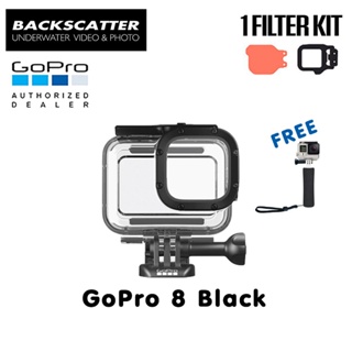 GoPro 8 Protective Housing + Backscatter FLIP10+ Dive Filter (20-40 ft) + Floating Hand Grip Premium