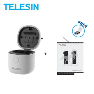 GoPro 11 / 10 / 9 Telesin Allin Box 3 in 1 Charger &amp; Card Reader &amp; Storage Box + Telesin Stamina Battery Endu...