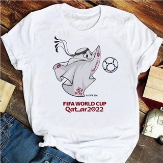 【hot tshirts】เสื้อยืดแขนสั้น พิมพ์ลาย Qatar FiFA World Cup 2022 สําหรับผู้ชาย และผู้หญิง2022