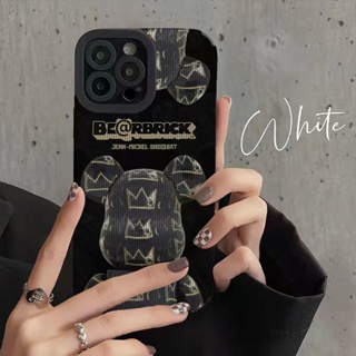 Fashion Black Bear Phone Case For Iphone12/13promax Apple 11 Phone Case XR All-Inclusive Xsmax Soft 8P