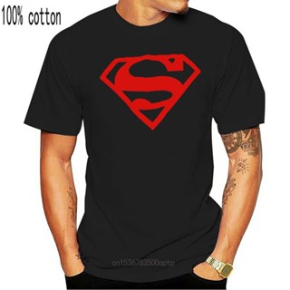 ใหม่ เสื้อยืดลําลอง สําหรับผู้ชาย แขนสั้น พิมพ์ลายโลโก้การ์ตูนตลก Superboy