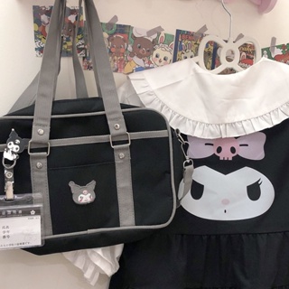 Kuromi JK Preppy กระเป๋าสะพายไหล่ กระเป๋าถือ ลายสุนัขหูใหญ่ สไตล์ญี่ปุ่น